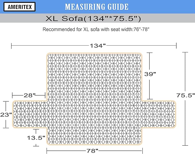 Ameritex Couch Sofa Slipcover 100% Waterproof Nonslip Quilted Furniture Protector Slipcover for Dogs, Children, Pets Sofa Slipcover Machine Washable (Beige, 78'')