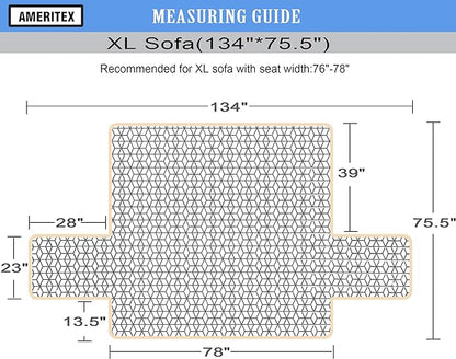 Ameritex Couch Sofa Slipcover 100% Waterproof Nonslip Quilted Furniture Protector Slipcover for Dogs, Children, Pets Sofa Slipcover Machine Washable (Burgundy, 78'')