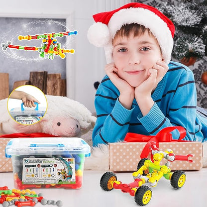 STEM Building Toys for 3 4 5 6 7 8 Year Old Boys Girls, 125 Pcs Stem Toys for 5 Year Old Building Blocks Educational STEM Kit Learning Creative Toys for 3-5 4-8 5-7 6-8 Kids, Birthday Gifts for Kids