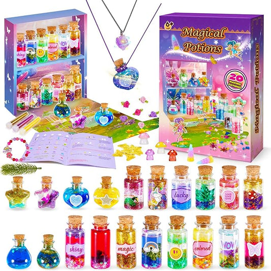 Potions Craft Kit for Kids - Magic Mix Kit 20 Bottles, Halloween Party Decorations,Gift for Christma, Birthday, Creative Art Craft Kit for Girls Boys 6 7 8 9 10 Year Old