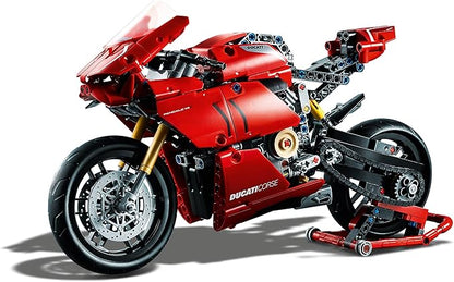 LEGO 42107 Technic Ducati Panigale V4 R Motorbike, Collectible Superbike Display Model Building Kit with Gearbox and Working Suspension, Gift Idea, 10 year +