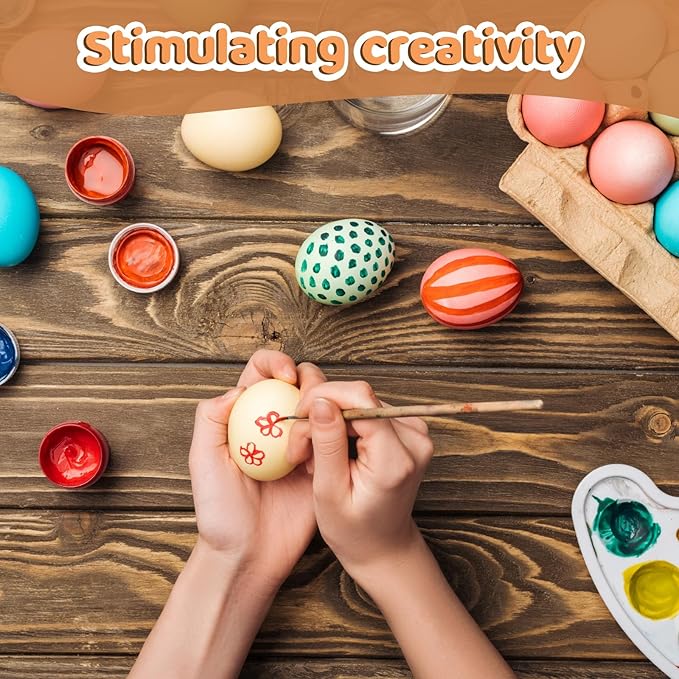 Fake Chicken Eggs, 20-Count Brown Wooden Artificial Eggs in Carton for Painting and Crafts, Food Toys for Play and Room Decor, Fake Eggs for Nesting Boxes and Poultry Incubators.