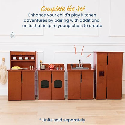 ECR4Kids Play Kitchen Sink, Wooden Playset, Dark Walnut