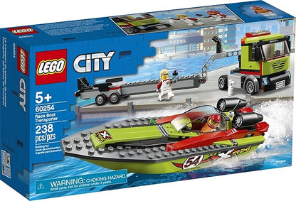 LEGO City Race Boat Transporter 60254 Race Boat Toy, Fun Building Set for Kids (238 Pieces)