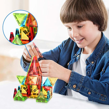 PicassoTiles Magnet Tile Building Blocks Mini Diamond Series Magnetized Toy Travel Size Compact Portable Magnetic Construction Block STEM Sensory Toy Early Education Learning Kids Ages 3+ PTM36