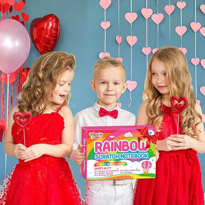 Scratch Art Party Favors for Kids: 24 Pack Rainbow Scratch Notebook Bulk Kids Craft School Supplies for Girls Boys 4-8 Years Old Kids Birthday Goodie Bags Christmas Gifts Classroom Prizes for Kids