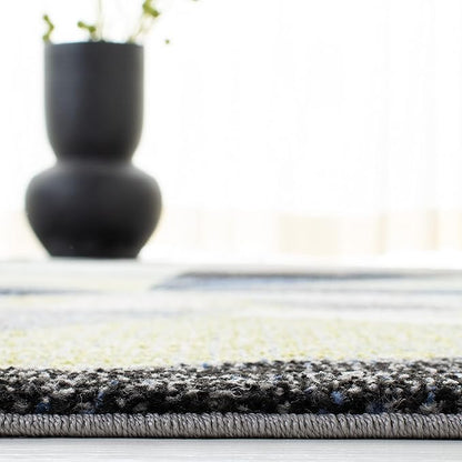 SAFAVIEH Porcello Collection Accent Rug - 2'7" x 5', Grey & Blue, Modern Abstract Design, Non-Shedding & Easy Care, Ideal for High Traffic Areas in Entryway, Living Room, Bedroom (PRL6940G)