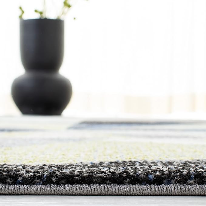 SAFAVIEH Porcello Collection Accent Rug - 2'7" x 5', Grey & Blue, Modern Abstract Design, Non-Shedding & Easy Care, Ideal for High Traffic Areas in Entryway, Living Room, Bedroom (PRL6940G)