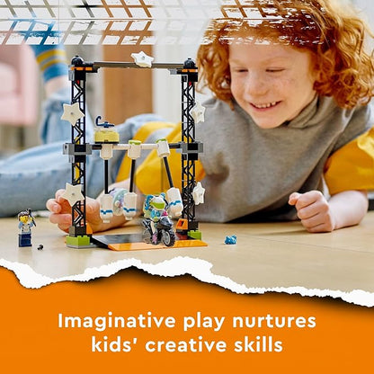 LEGO City Stuntz The Knockdown Stunt Challenge Playset, 60341 Adventure TV Series Action Toy for Kids Aged 5 Plus with Stunt Bike, Racer & Accessories