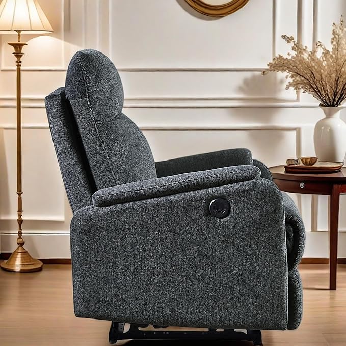 Chair, Power Lift Recliner Chair, Ergonomic Recliner Chair with USB, Classic Single Sofa with Footrest, Easy Control for All Age Groups, Recliner Single Chair for Living Room,Dark Gray
