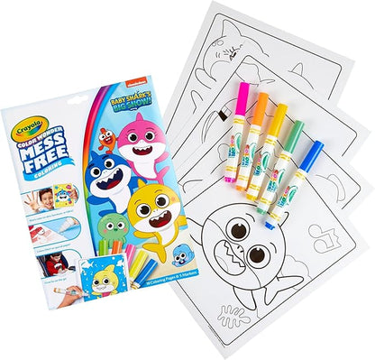 Crayola Baby Shark Color Wonder Pages, Mess Free Coloring for Toddlers, Coloring Activity, Travel Activities, Toddler Toys & Gifts, 3+