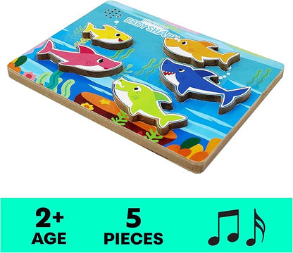 Spin Master Games, Pinkfong Baby Shark Musical Wooden Sound Puzzle, Plays Viral Song, Baby Shark Toddler Toys, for Fans of Baby Shark & Kids Who Love Music, for Ages 2 & Up
