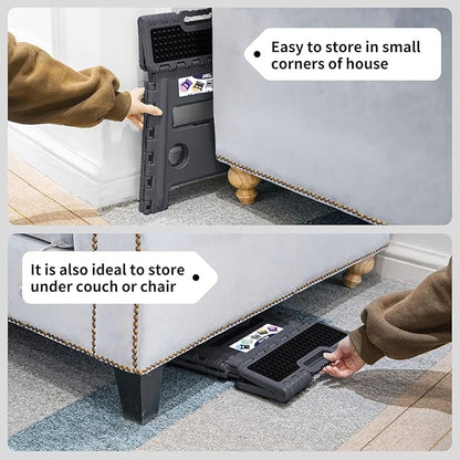 Delxo Folding Step Stool 13 inch Height Heavy Duty Foldable Step Stools for Adults and Kids,Kitchen Small Collapsible Fold Up Stepping Stool 1 Pack in Grey Dotted Texture