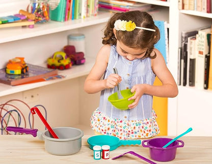 Battat – Pretend Cooking Set – Plastic Kitchen Toys – Play Dishes & Utensils-Toddler Cooking Set – 3 Years + (21 Pcs)