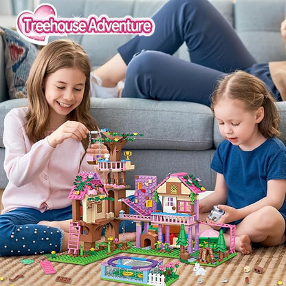 Tree House Building Set Compatible with Lego Friends, 756 PCS Forest House Building Kit Birthday Gift for Kids Girls Age 6-12 Years（7681）