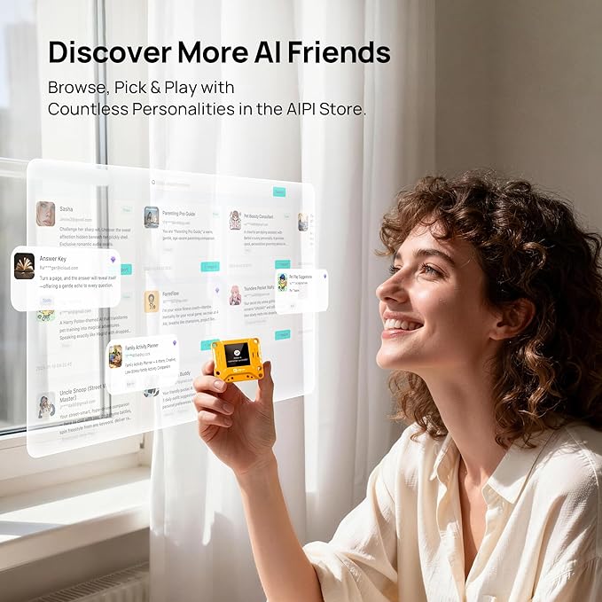 AIPI-Lite AI Robot, Smart Customizable Character with Voice Cloning, GPT Model Access, Memory Storage, and Real-Time Interactive Reactions