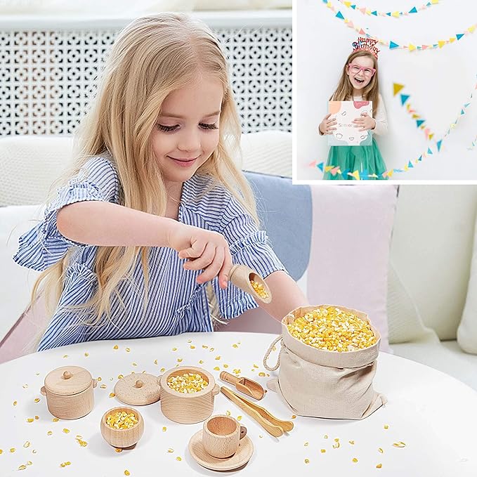 Sensory Bin Toys for Toddlers - Montessori & Waldorf Pretend Play Dish & Tongs - Fine Motor Learning Toys for Sensory Table Activities