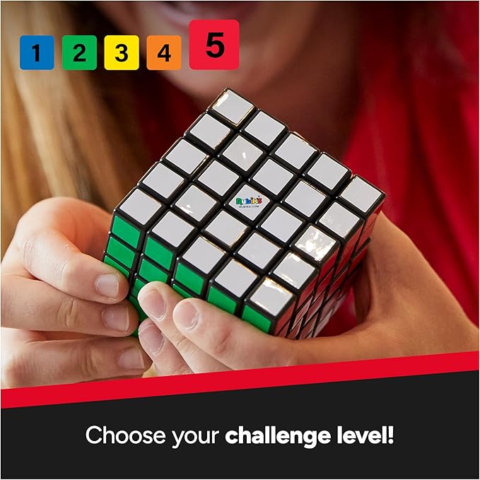 Rubik’s Cube, 5x5 Cube Color-Matching Puzzle Highly Complex Challenging Problem-Solving Brain Teaser Fidget Toy, for Adults & Kids Ages 8 and up