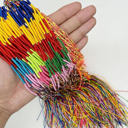 Allazone Handmade Braided Bracelets Assorted Colors Friendship Cords Thread Bracelets, Colorful String Thread Bracelets Friendship Cords Strand Bracelet for Party Favors Supplies