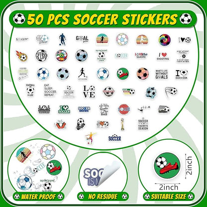 122 Pcs Soccer Party Favors Set with Soccer Goodie Bags Soccer Slap Bracelets Tattoo Stickers Puzzle Toys Soccer Stickers Whistles Soccer Party Supplies Soccer Party Decorations