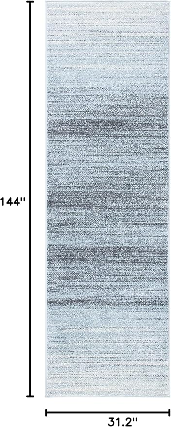 SAFAVIEH Adirondack Collection Runner Rug - 2'6" x 12', Grey & Light Grey, Modern Ombre Design, Non-Shedding & Easy Care, Ideal for High Traffic Areas in Living Room, Bedroom (ADR142G)