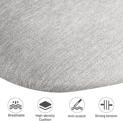 FurnitureR Desk Chair Armless, Study Computer Chair Adjustable Swivel for Student Children Kids, Comfy Cute Home Office Chair Fabric Seating Cushion and Plastic Low-Back with Rolling Wheels, Grey