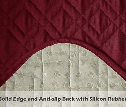 Ameritex Couch Sofa Slipcover 100% Waterproof Nonslip Quilted Furniture Protector Slipcover for Dogs, Children, Pets Sofa Slipcover Machine Washable (Burgundy, 78")