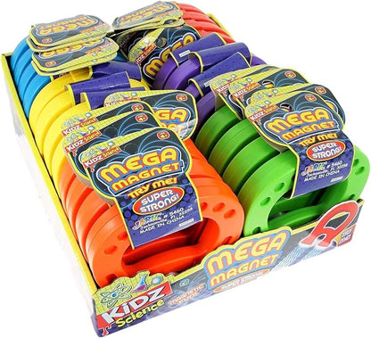 JA-RU Kidz Science Mega Magnet Toys (6 Magnets Assorted Color). Large Strong Horseshoe Magnet Physics Toys for Kids, Boys & Girls. Science Kit Classroom Learning & Stem Toys. 5460-6p