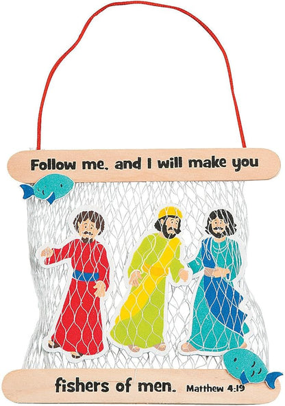 Fun Express Fisher of Men Bible Craft Kit for Kids - Makes 12 - VBS, Sunday School and Religious Craft Activities