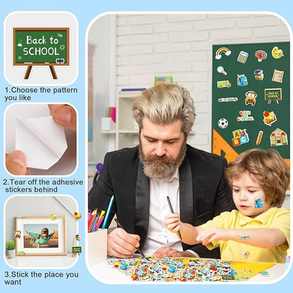 JULBEAR Back to School Foam Sticker, 300Pcs Bulk Cute Colorful Self-Adhesive Campus Themed Foam Stickers for Kids School Party Classroom Decoration DIY Crafts Favor Supplies（25 Design）