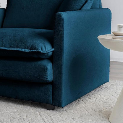 Chenille Oversized Accent Chair - 41.4”W Big Comfy Modular Cloud Chair, Cozy Armchair for Living Room, Bedroom, Kids Room, Family Room, Reading Nook, Navy Blue