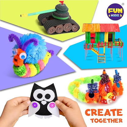 3 Layers Jumbo Arts and Crafts Supplies Warehouse, Biggest Chest Box 17.91Wx12.4L Includes 1600+ Giant Craft Materials Kit for Kids 6-12 Creative Toys Birthday Gift for Preschool Girls and Boys