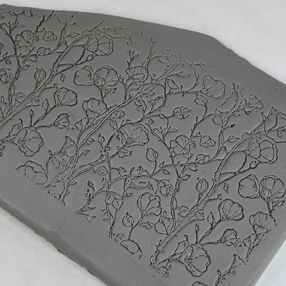 Twining Bloom Vines Clay Texture Roller (4") - Seamless Meadow Set #01 - Embossing Pattern Roller for Polymer & Ceramic Clay, Pottery & Crafts