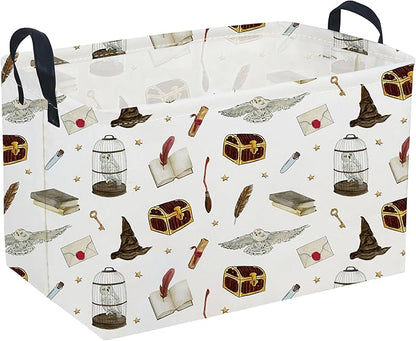 Sanjiaofeng Rectangular Kids Basket Magic Storage Bins,Ctue Storage Basket with Handles.Clothers,Books,Kid's Gifts Bins. (Magic)
