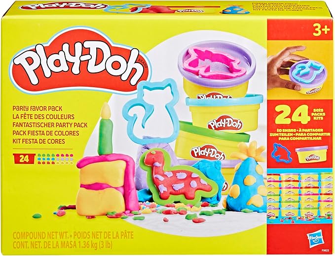 Play-Doh Party Favor Pack, Bulk 24 Pack of Modeling Compound with Cutters, Non-Candy Treat Bag Fillers, Giveaways & Prize Toys for Kids 3 Years & Up (Amazon Exclusive)