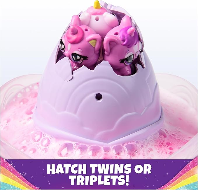 Hatchimals Alive, Rainbow Splash Fizzy Color Surprise Toy, Hatch Twins or Triplets from Color Reveal Egg (Style May Vary), Kids Toys for Girls & Boys