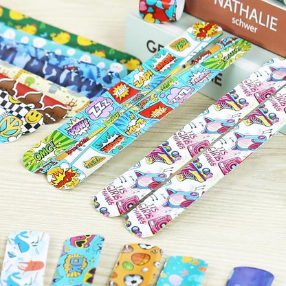 POPLAY 48PCS Slap Bracelets Bulk, Slap Wristbands Party Favors Mermaid Tie Dye Galaxy for Kids Birthday Gift Classroom Awards