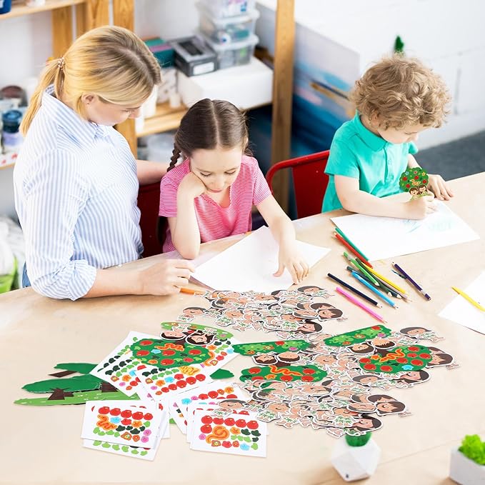 30 Sets Adam and Eve Bible Craft for Kids DIY Religious Christian Crafts Make Your Own Bible Crafts for Toddler Preschooler Christian Sunday School Classroom Church Religious Party Favor