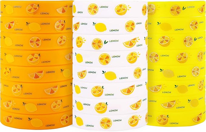 Cleverplay 24 Pack Lemon Wristbands Bracelets, Birthday Decoration Lemon Party Favors for Kids