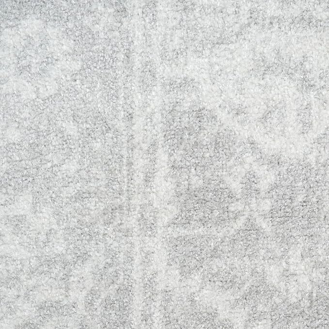 Nourison Astra Machine Washable Grey 6'7" x 9' Area Rug - Easy Cleaning, Non Shedding, Bed Room, Living Room, Dining Room, Kitchen (7' x 9')