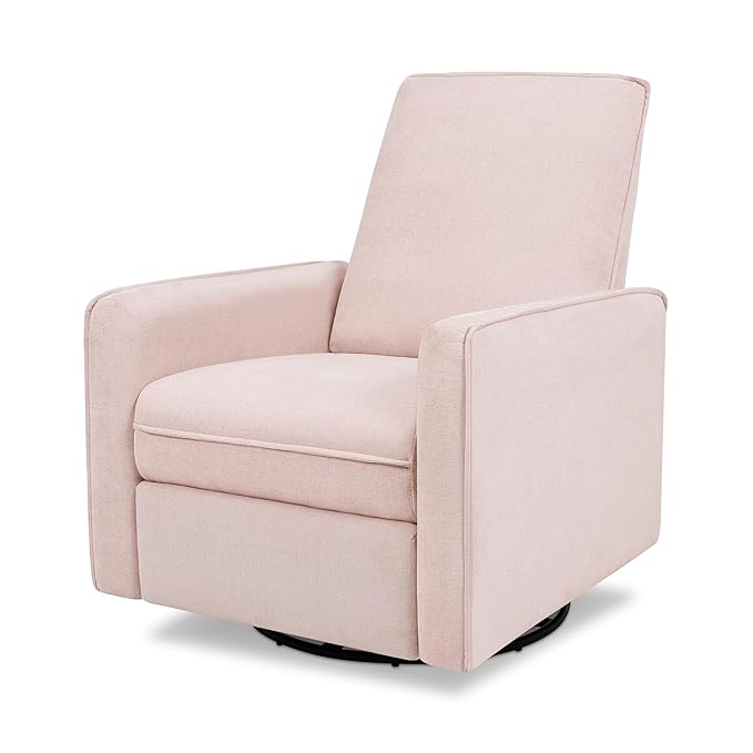DaVinci Penny Recliner and Swivel Glider in Performance Pale Blush Pink Eco-Weave, Water Repellent & Stain Resistant, Greenguard Gold Certified, CertiPUR-US Certified