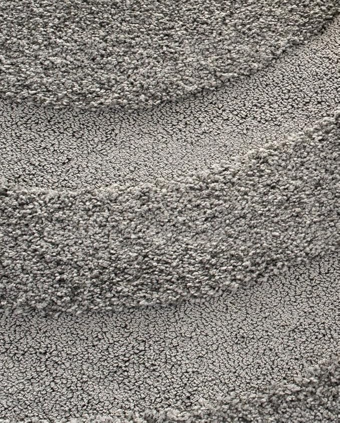 SAFAVIEH Florida Shag Collection 6'7" Round Grey/Grey SG454 Border Non-Shedding Living Room Bedroom Dining Room Entryway Plush 1.2-inch Thick Area Rug