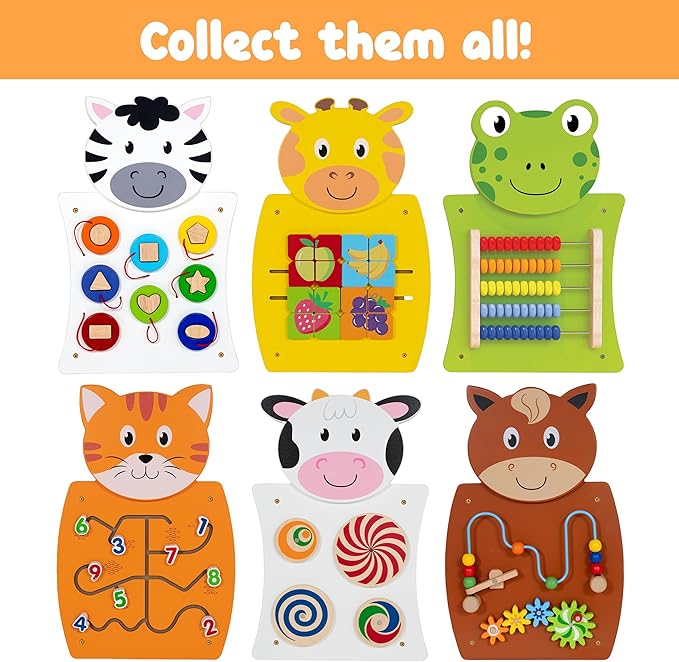 SPARK & WOW Frog Activity Wall Panel - Ages 18m+ - Montessori Sensory Wall Toy - Abacus Activity - Busy Board - Toddler Room Décor