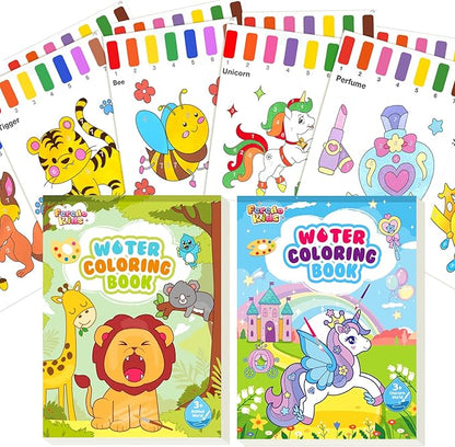 FEREDO KIDS Watercolor Paint Sets for Kid: 2 Pack Water Painting Coloring Book for Toddlers 4-8 Years Old, No Mess Arts and Crafts Drawing Paper Kits for Boys Girls Birthday Gift