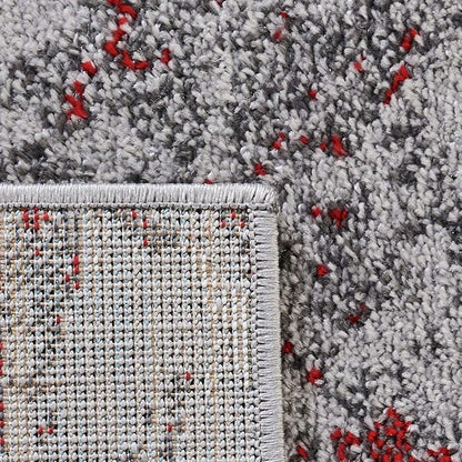 SAFAVIEH Adirondack Collection Accent Rug - 2'6" x 4', Red & Grey, Modern Abstract Design, Non-Shedding & Easy Care, Ideal for High Traffic Areas in Entryway, Living Room, Bedroom (ADR134Q)