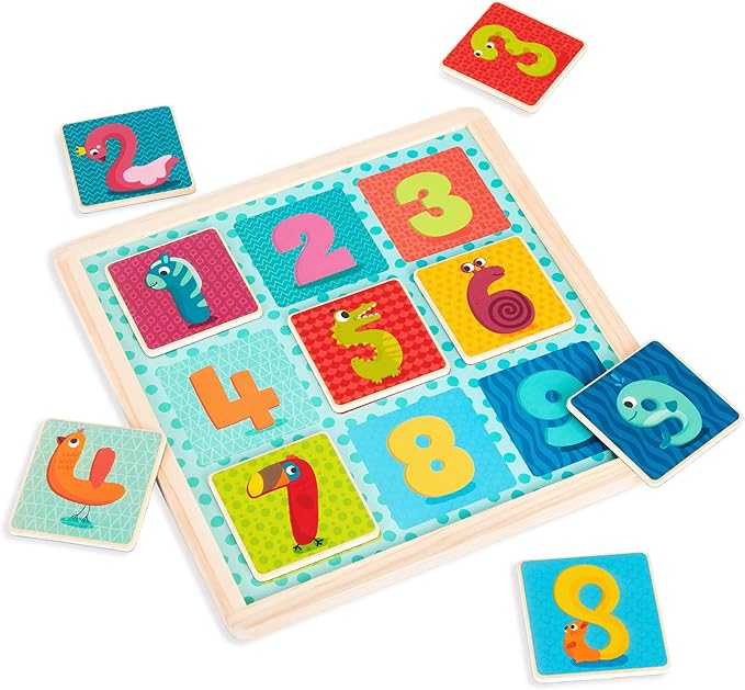B. toys- Count n’ Doodle- Magnetic Number Puzzle – Wooden Puzzle – Chalkboard Side – 2-in-1 Puzzle & Drawing Board- 2 Years +
