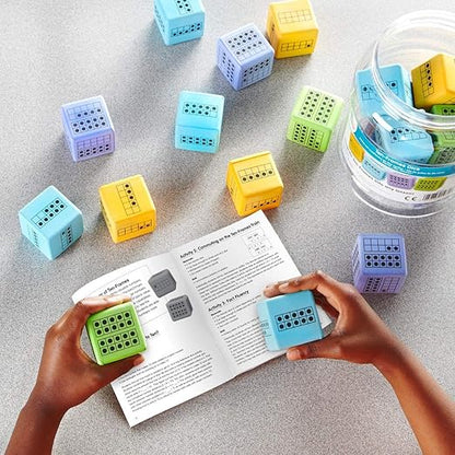 hand2mind Ten Frame Dice, Large Foam Dice for Classroom, Subitizing Dice, Math Manipulatives for Elementary School, Counting Toys for Toddlers, Educational Toys for Preschool Children (Set of 12)