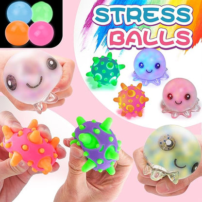 36 Pack Stress Balls, Squishy Balls, Squishy Fidget Stress Relief, Squeeze Ball for Adults Stress Relieve, Prize Box for Friends, Party Favors