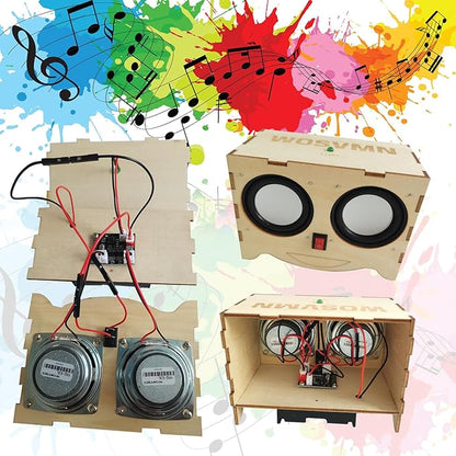 Craft Kit Speaker Circuits - Speaker Electronic Engineering Toys,Build Speaker Kit,DIY Bluetooth Speaker Kit Build Personalized Wood Case Speaker Set,Learning STEM Gifts Science for Teens