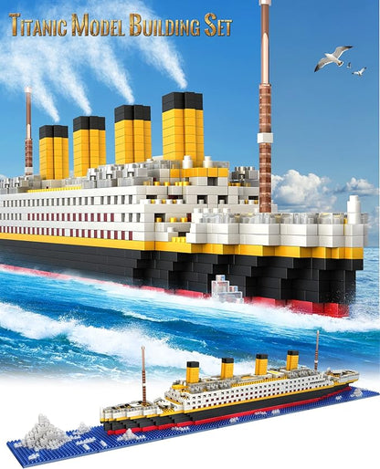 Titanic Micro Mini Building Blocks Set, 1860Pcs Ship Model Building Bricks, 3D Puzzle Sets DIY Educational Toys Gift for Adults and Kids